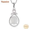 Танциз Стерлингового Серебра 925 Классическое Женское Нефритовое Ожерелье Кулон Циркон Модный Подарок
