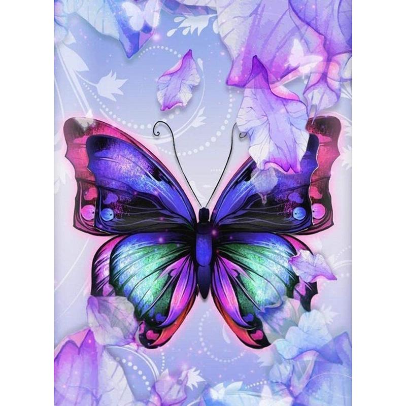 DIY Butterfly 5D Diamond Painting Full Round Drill Cross Stitch Animal Diamond Embroidery Resin Mosaic Wall Art Home Decor Gift