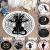 Black Cat Round Carpet for Living Room Rugs Children Carpet Bedroom Bath Mat for Children Home Decoration Anti-slip Doormat