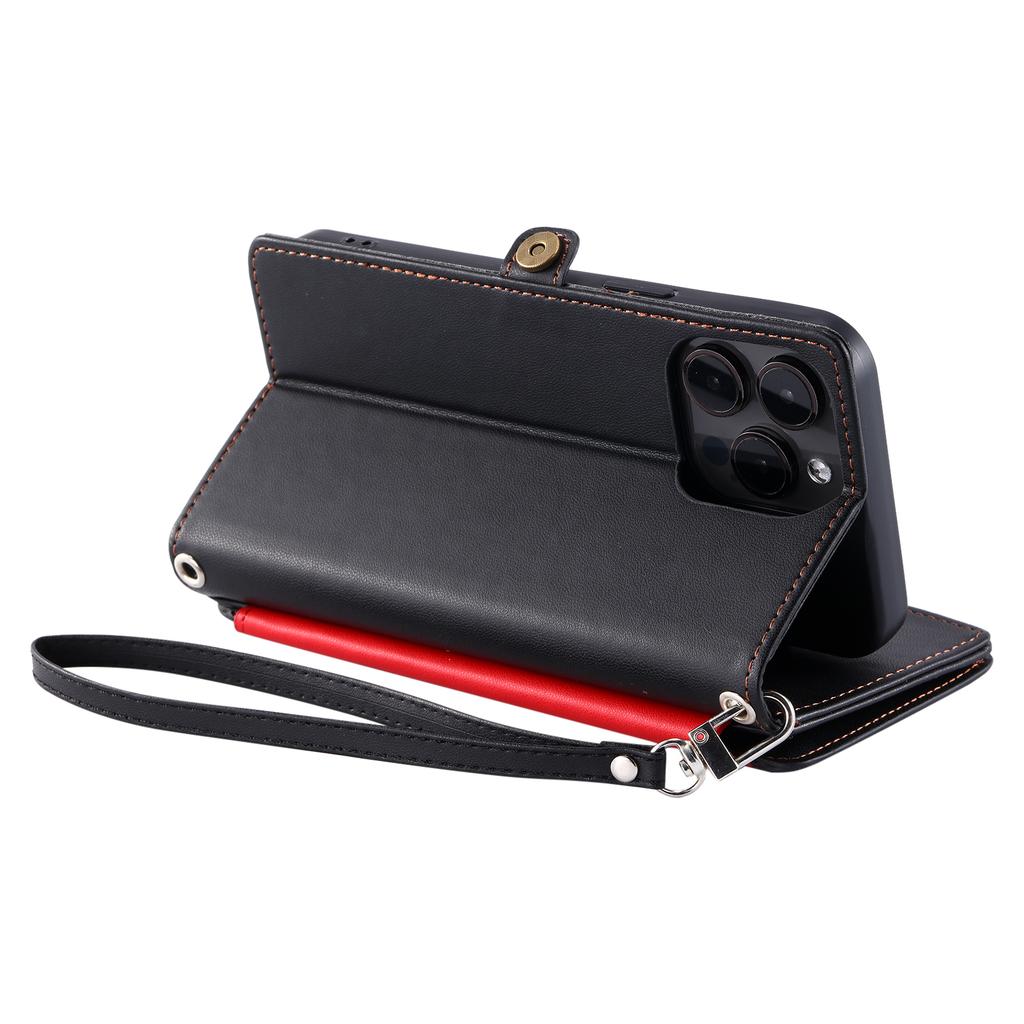 015 Style For iPhone 15 Pro Max Case Zipper Pocket Leather Wallet Phone Cover