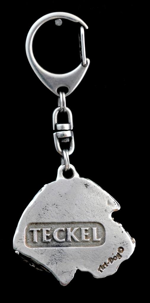 Dachshund II - Silver-plated key ring with a dog in a gift box, handbag decoration, backpack pendant by Art-Dog brand