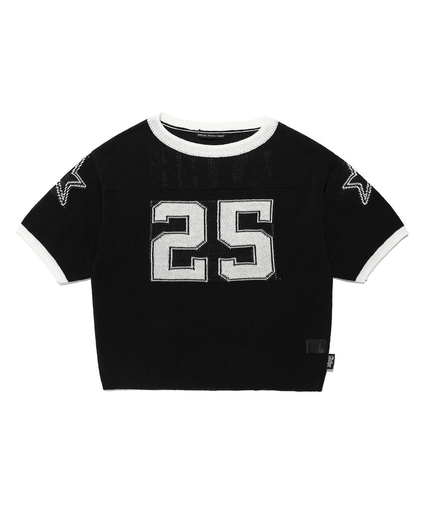 ANDTHEOTHER Oversized Round Neck Short Sleeve Knit Black