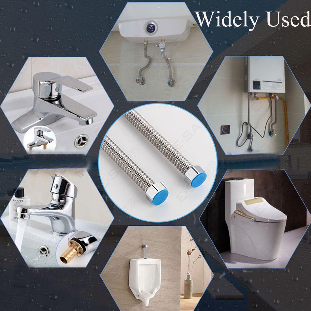 G1/2" Metal Durable Extendable Home Water Heater Connector Hose Tube Plumbing Corrugated Pipe