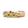 Peridot Three Stone Ring - Sterling Silver Rose Gold Vermeil