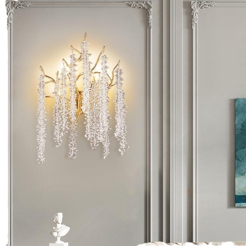 Роскошный хрустальный домашний декор настенные светильники лампа для спальни проход телевизор фон настенный светодиодный светильник декоративное освещение приспособление