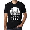 Men’s Vintage Tee Shirt Graphic T Shirt Softball Since 1997 Deep Black