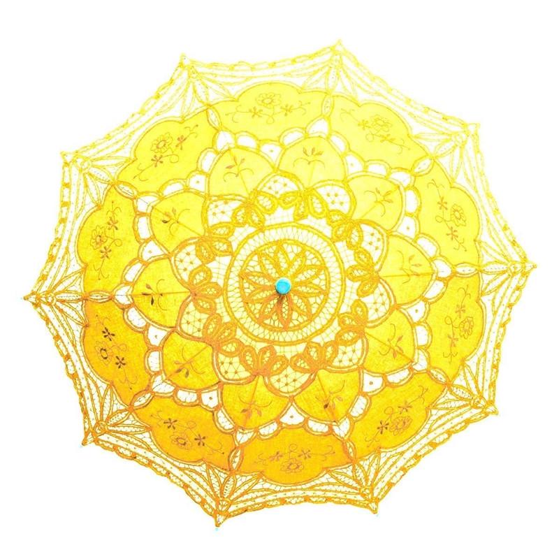 Модная кружевная зонт-трость от солнца Вышивка Белая Свадебная Ombrelle Dentelle Parapluie Mariage