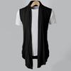 Spring Autumn Cardigan Jacket Solid Color Irregular Hem Draping Cardigan Vest Streetwear