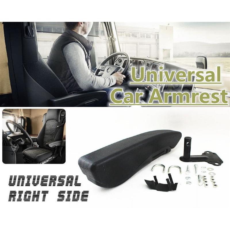 Black Car Truck Seat Armrest Mount Right Side Arm Support Pu Leather Adjustable