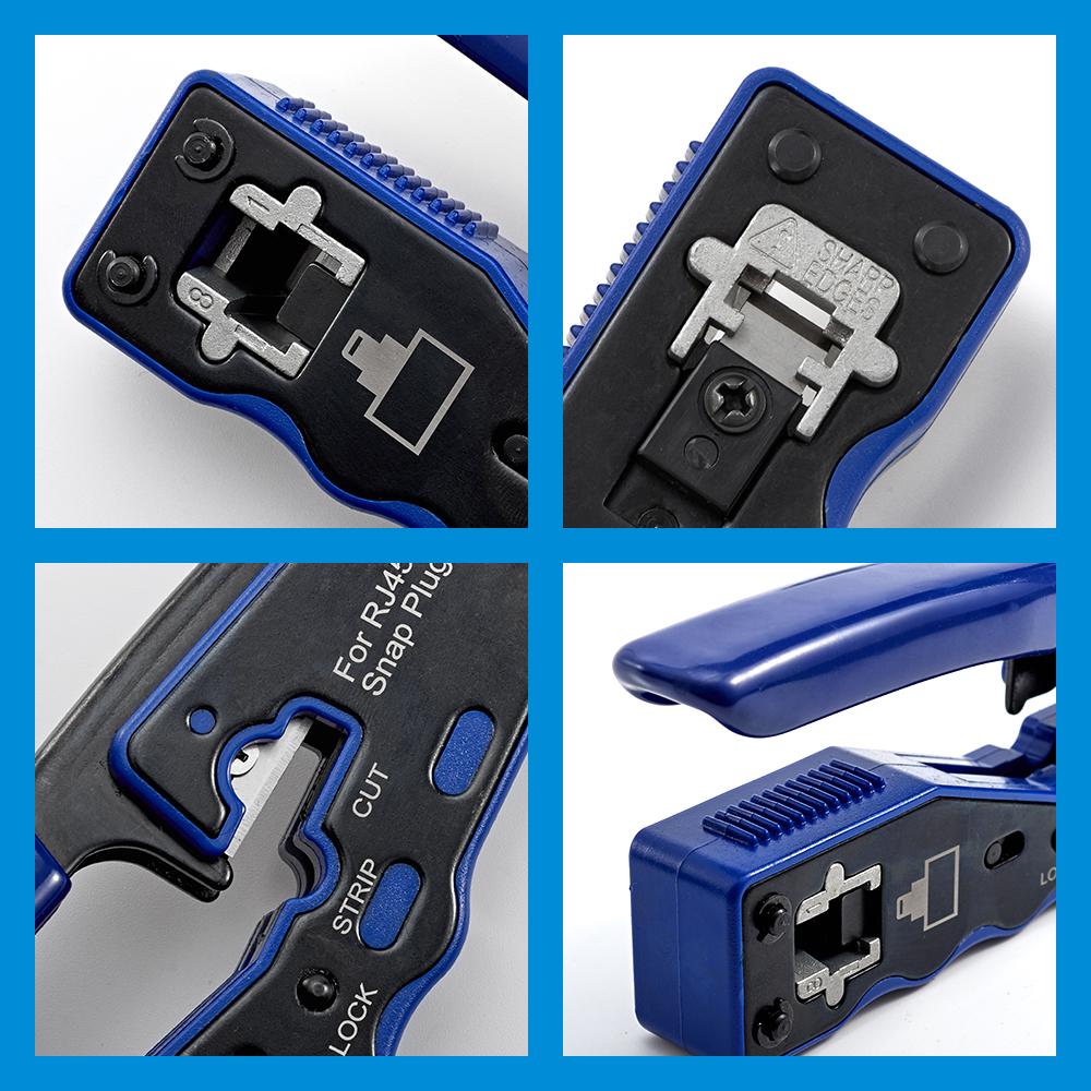 Wire Stripper Cutter Crimper Cat5e Cat6 Cable Eazy Type Modular Plug Pliers Toolkits Pass Through Network RJ45 Crimping Tool