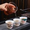 Hand-painted teacup suet jade tea cup master cup ceramic small teacup kung fu teacup white porcelain single  tea cup