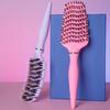 1 шт. Изогнутая вентилируемая расческа из щетины кабана Профессиональная расческа для массажа кожи головы Распутывающая расческа для кудрей Антистатическая расческа Салонный инструмент для укладки