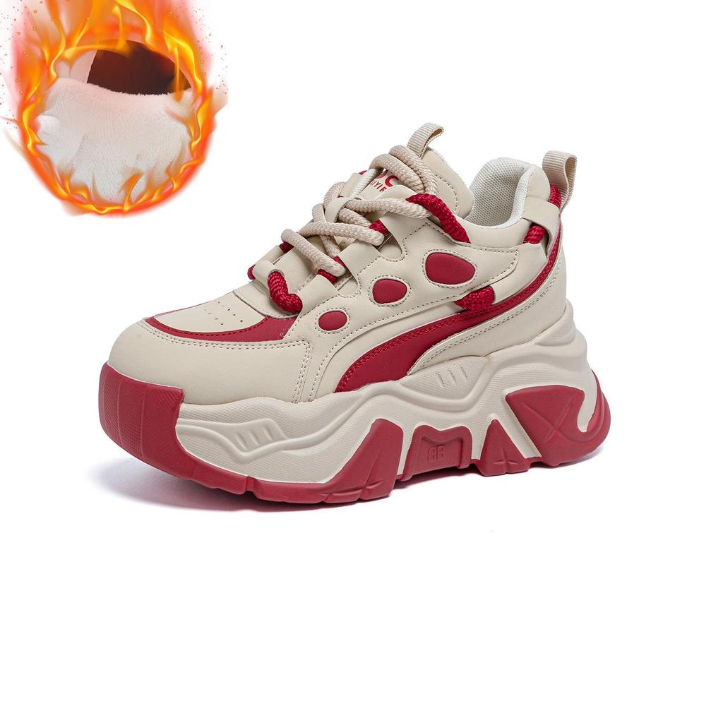 Весна 2025 г. Модные женские туфли Daddy на платформе, увеличивающие рост - повседневная модная спортивная обувь