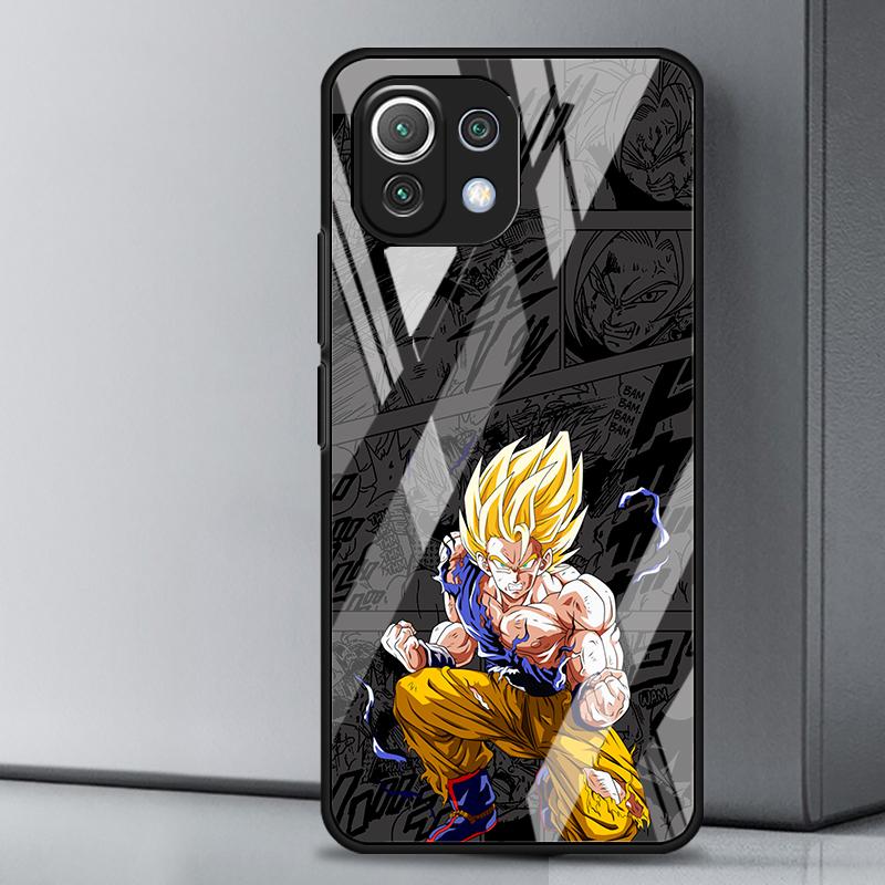 Case for Xiaomi mi 10 Pro 12 Note 10 14 11 Lite 10T 12X 13 12T 11T Glass Phone Cover D-ragonS B-allS Cartoon