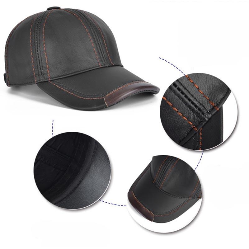 Мужская повседневная кепка из воловьей кожи первого слоя, мужские кепки из натуральной воловьей кожи, мужские бейсбольные кепки на осень-зиму из натуральной коровьей кожи