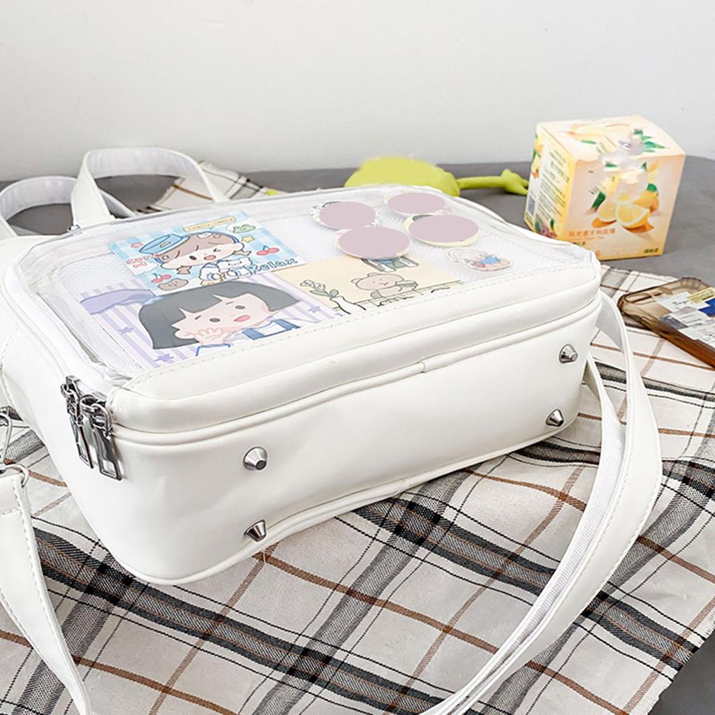 Harajuku Itabag Girls PU Transparent Bag School Student Handbags Ita Bag Tote JK Uniform Shoulder Crossbody Bag