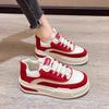 Little White Shoes Women's 2025 Spring and Autumn New Thick-soled Muffins To Increase the Height of Small Sports Versatile Board Shoes Women's Shoes