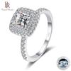 Luxury Solid Sterling Silver 1CT Princess Cut Moissanite Engagement Ring Vintage Promise Jewelry Gift For Female
