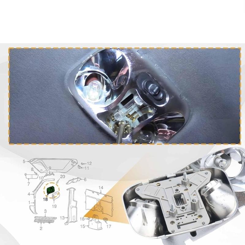 F37Z-13776-B F37Z13776B Energy Efficient LED Ceiling Interior Dome Light Assembly Suitable for Roof Headliners Map Lamp