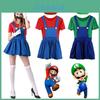 Очаровательный Женский Костюм Рабочего Луиджи из Super Mario Bros Для Хэллоуинских Вечеринок