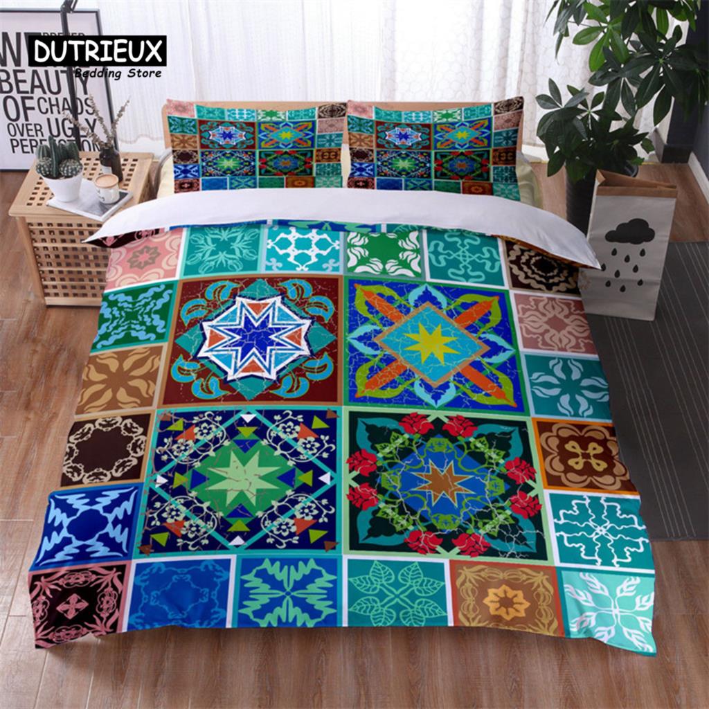 Богемный Геометрический Узор Постельный Комплект Шик Стрекоза Мандала Цветочный Пододеяльник С Наволочками Для Детской Взрослой Спальни Декор