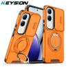 KEYSION Чехол для телефона с кольцом-подставкой 360° для VIVO V40 SE 80W V40 Lite с защитой камеры-слайдера, магнитный противоударный чехол для VIVO Y200 5G