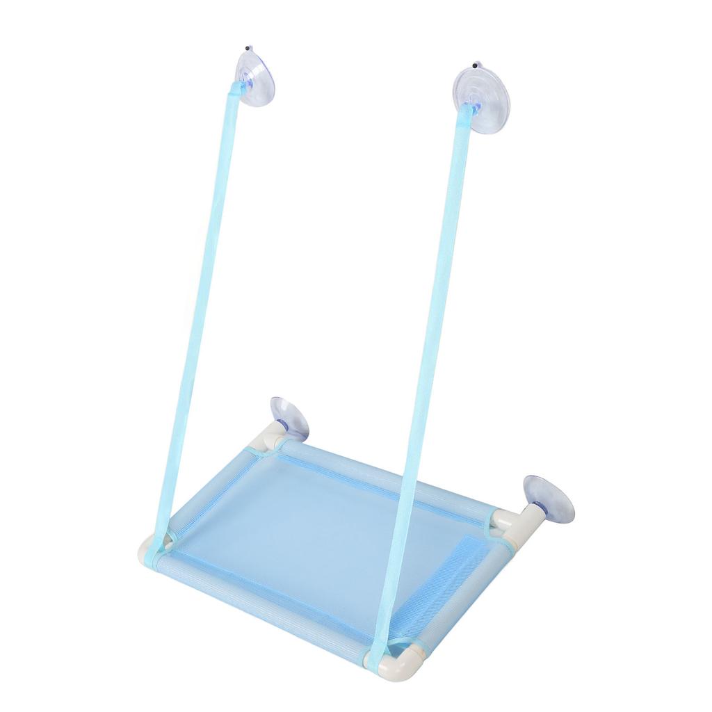 Cat Window Hammock with Suction Cups Space Saving Washable Window Mounted Cat Seat Bed for All Around Sunbath Blue