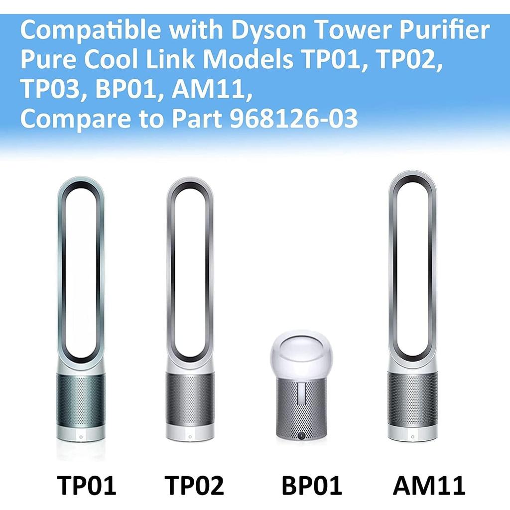 Replacement TP02 Air Purifier Filters Compatible with All Dyson Pure Cool Link Models TP01, TP02, TP03, BP01, AM11 Tower Purifier Part (2 Pack)