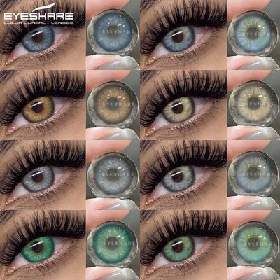 1 пара цветных зрачков для глаз, натуральные коричневые контактные линзы для глаз, косметические зеленые линзы для глаз, серые линзы, синие контактные линзы, годовые