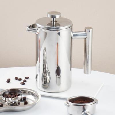 Кофеварка с двойными стенками, френч-пресс из нержавеющей стали, кофейный пресс, фильтр-кофеварка
