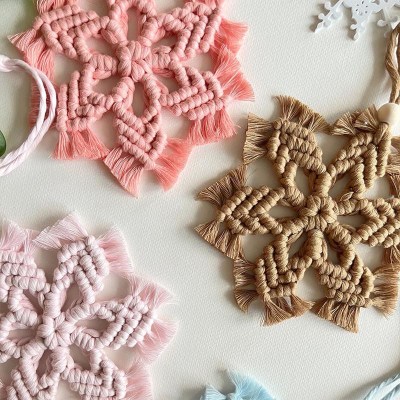 Bohemian Cotton Rope Home Fun Decoration Knitted Snowflake Pendant