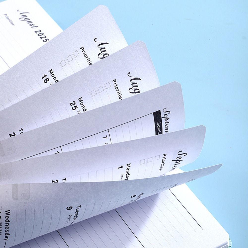 A5 2026 Planner Notebooks 160 Pages Thick Paper English Notebook Multifunction Cardboard Cover Datebook Diary