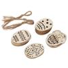 30pcs Easter Unfinished Wooden Ornaments Oval DIY Wooden Hanging Ornaments with 12 Paintbrush 30
