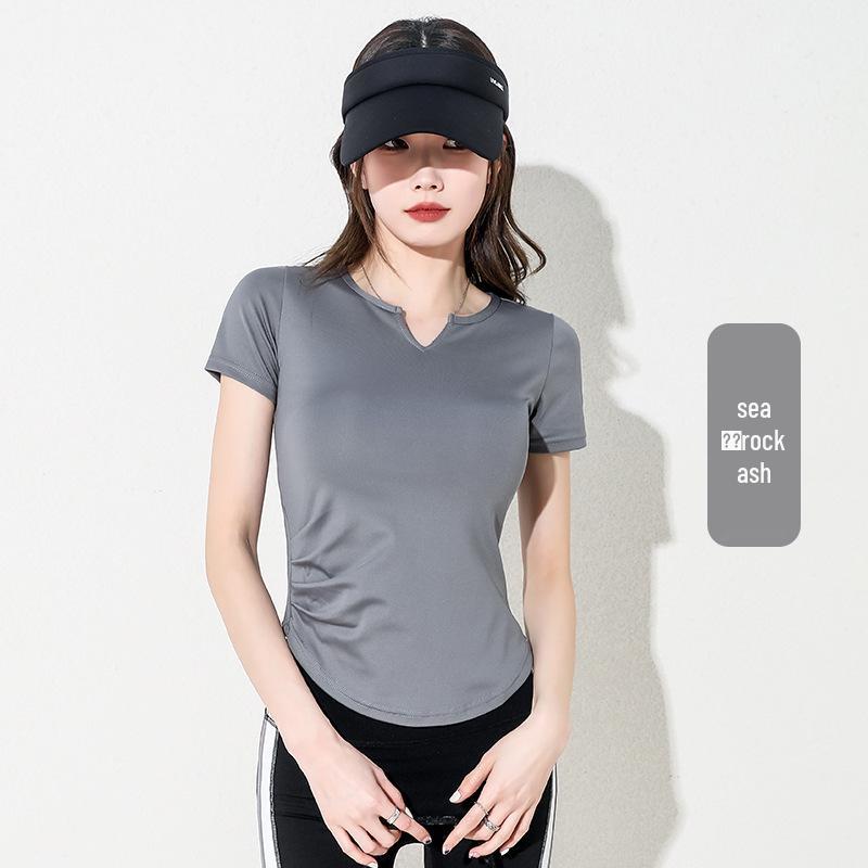 Women's Quick-Dry Slimming Yoga T-Shirt - Breathable Short Sleeve Running & Fitness Top