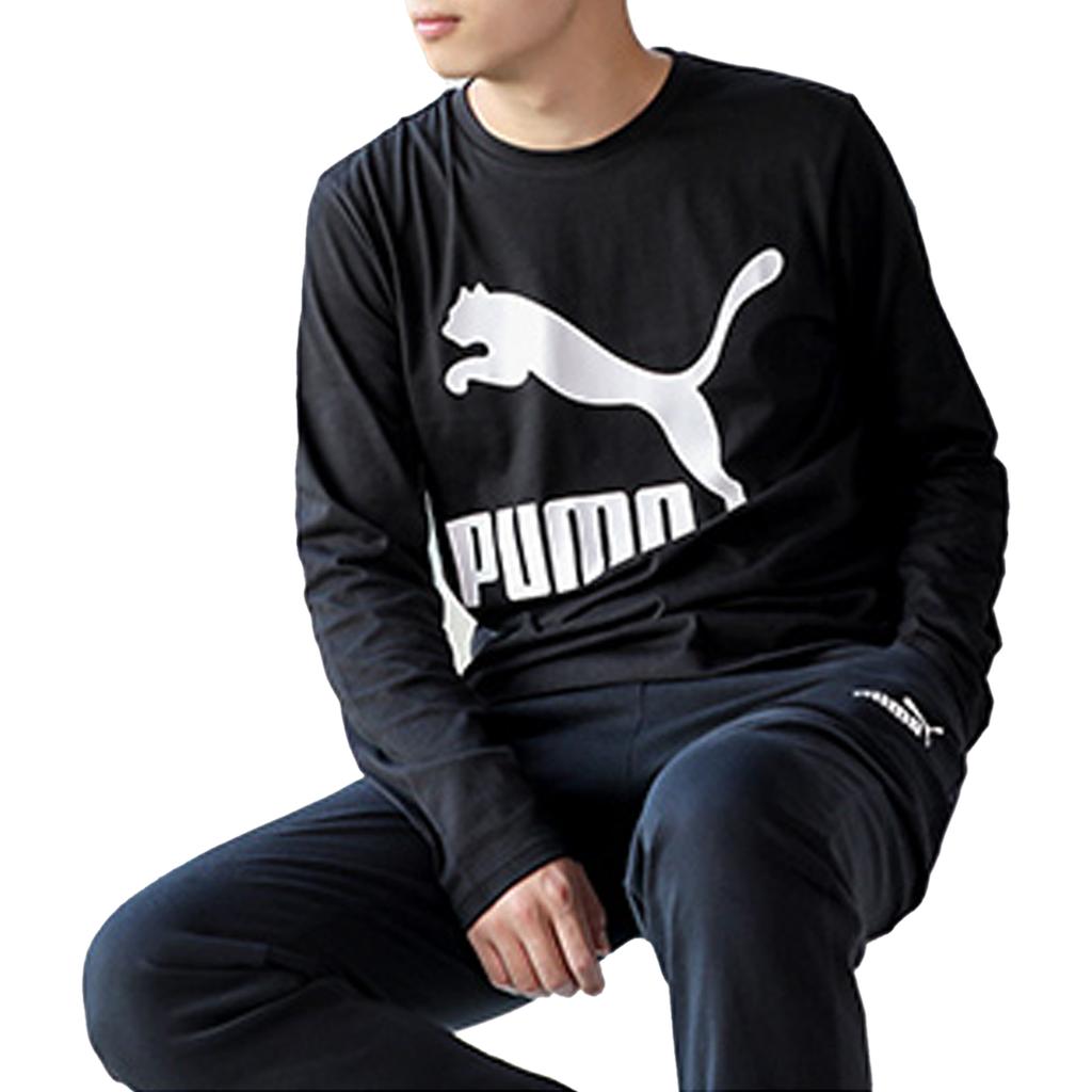 Puma Повседневная футболка для бега с длинным рукавом Мужские топы Черные 530686-01