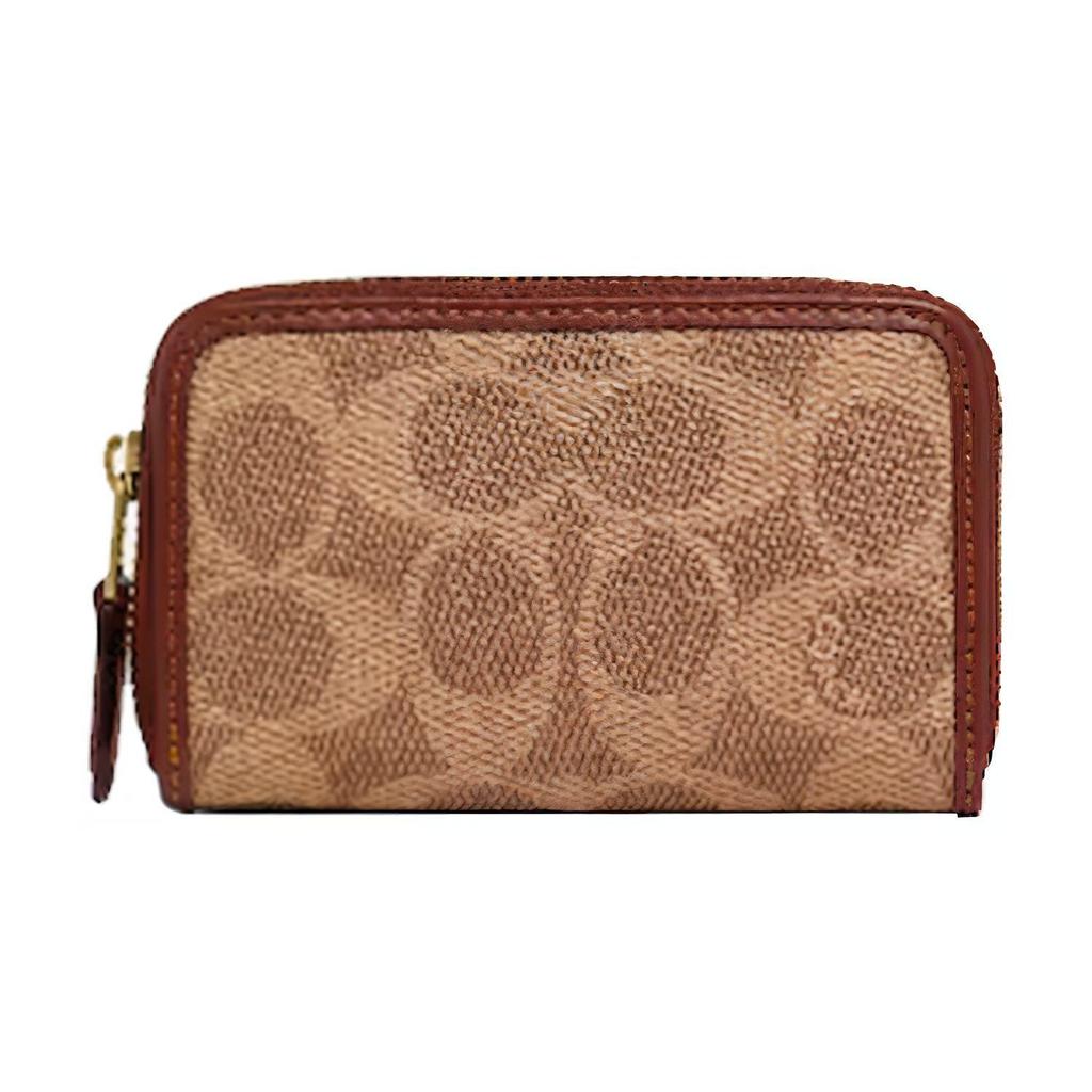 Coach Клатч-кошелек на молнии 11 Classic Monogram из канвы и кожи, унисекс, коричневый C6725-B4NQ4