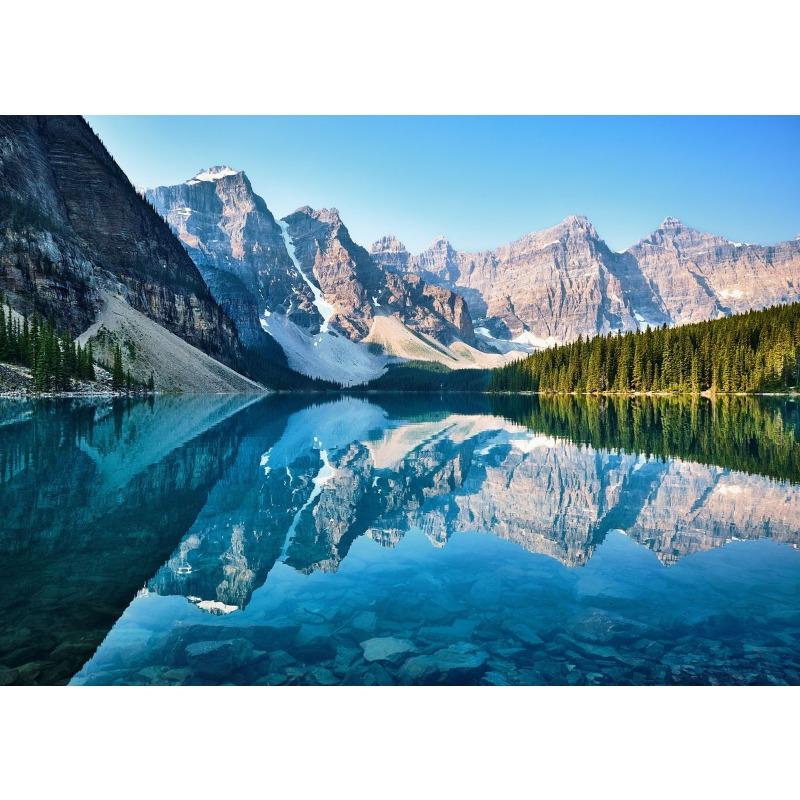 Mountains At Lake Nature Beautiful Scenery Poster Sea Boat Landscape Canvas Painting Wall Art for Living Room Home Decor