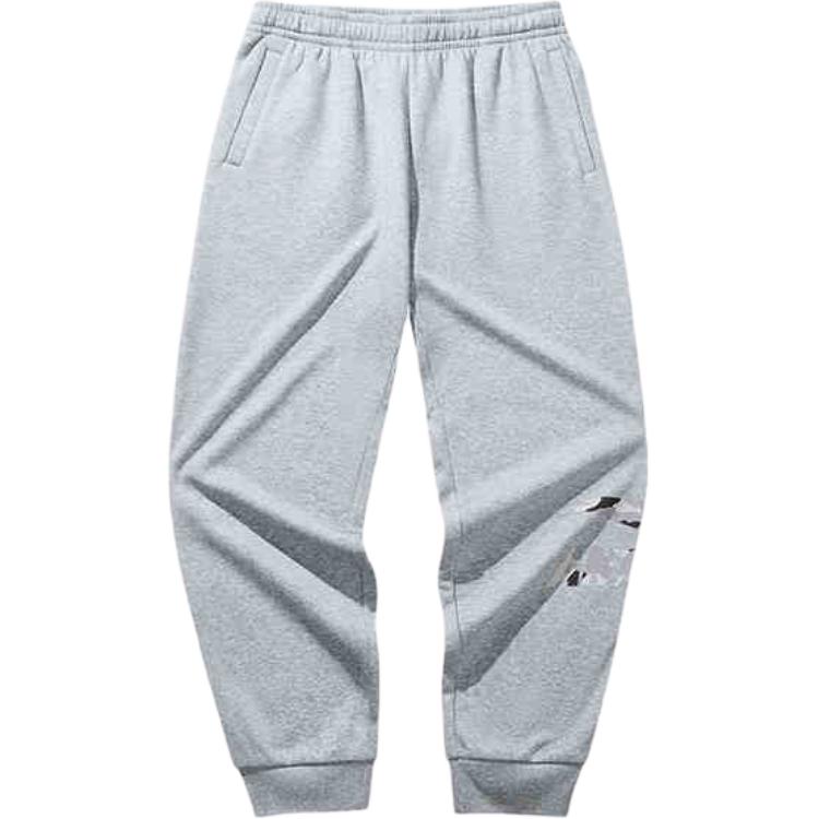 Anta Универсальные повседневные теплые трикотажные спортивные брюки мужские низы серые вересково-серые 952448307-1
