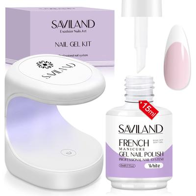 Saviland Цветной гель, 15 мл, Белый, с USB-сушилкой для ногтей, Стойкий маникюр для нейл-арта, DIY, Домашний подарок для красоты