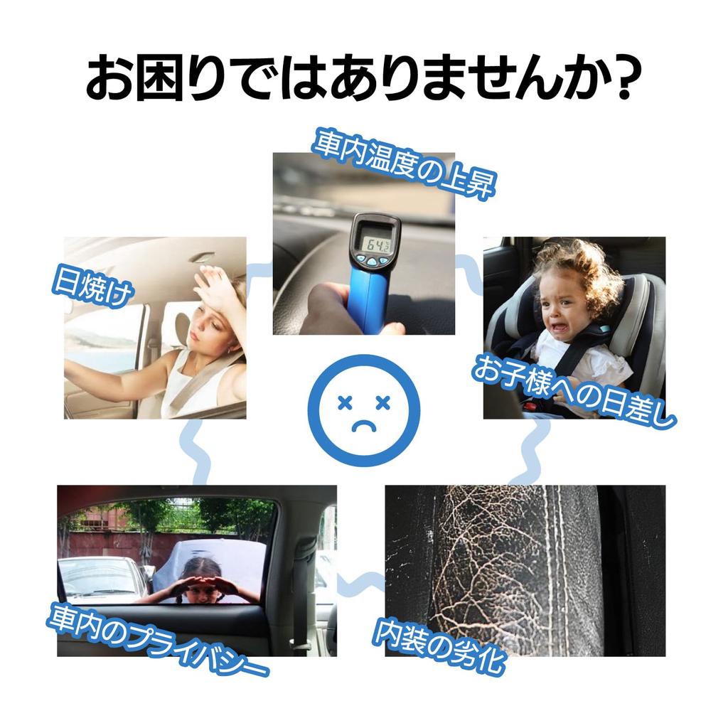 Sunshades for the 10th Generation Mesh Side Window Rear Side Light and Heat Magnetic Compatible with the 10th Generation Rear Side Set of