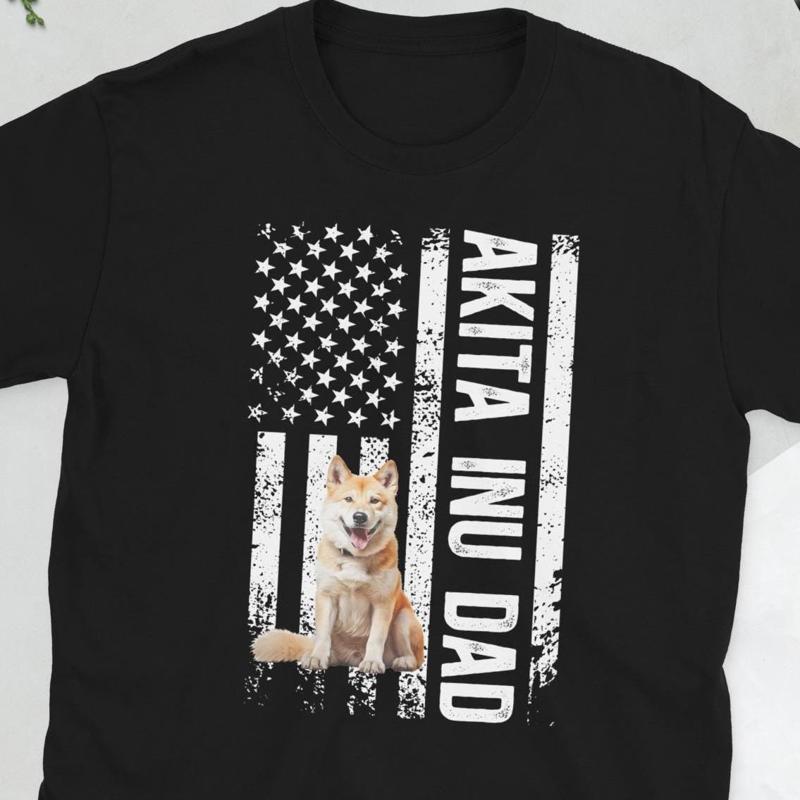 Proud Akita Inu Dad Owner T Shirt