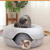 Cat Tunnel Bed for Indoor Cats Cat Toy Donut Cat Bed Durable  Dual-Function Design Scratch