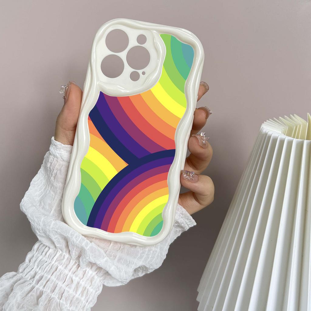 Ae93 Радужный художественный дизайн защитные чехлы для телефонов Apple iPhone 16 15 14 13 Pro Max 11 12 mini XR 7 8 6s Plus XS Max SE Wave TPU задняя крышка
