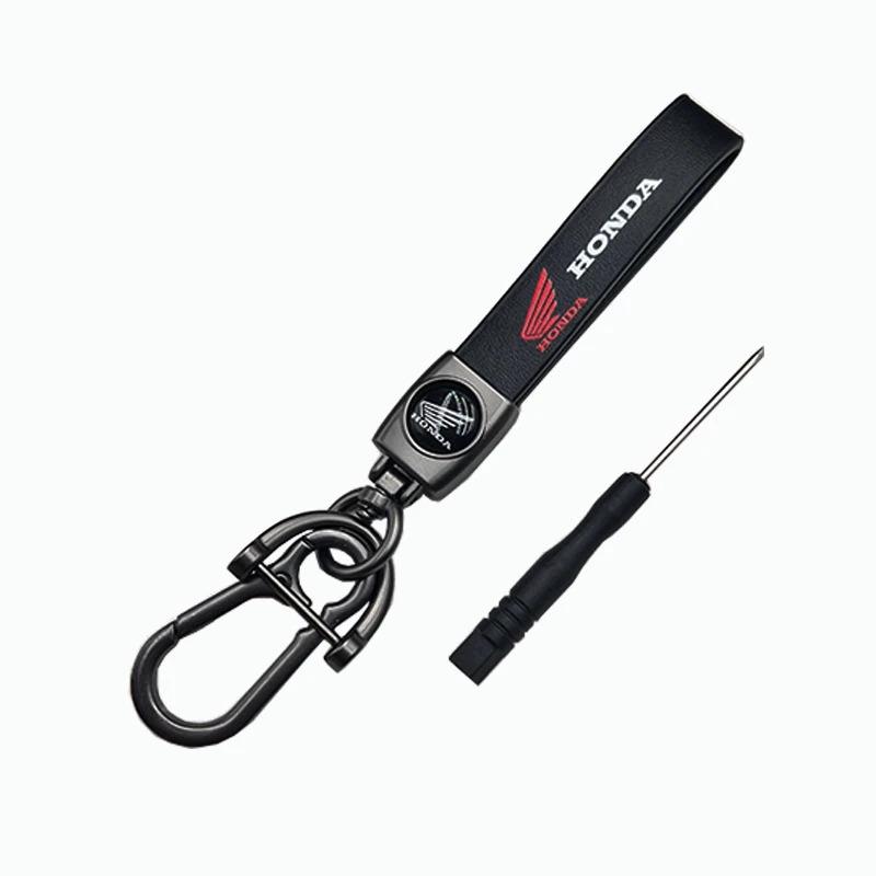 QEJMX1 New Honda Motorcycle Leather Keychain Key Ring For HONDA Hornet CBR CB Shadow PCX VFR XADV Forza Monkey HONDA Accessories