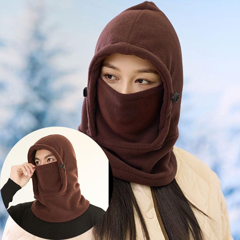 Флисовый шарф-маска цельная термошапка мужская для активного отдыха, лыж, зимы, женская спортивная шапка