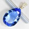 Blue Sapphire 104.95 Ct CERTIFIED Pear 925 Sterling Silver Gemstone Pendant MY-PD-119-NS