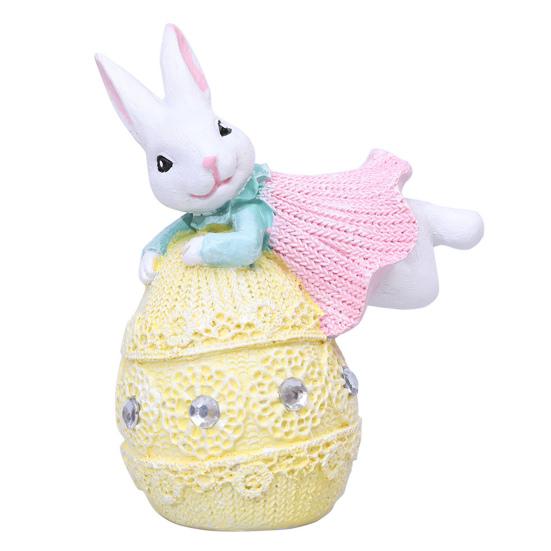 Украшения в виде пасхальных кроликов, милые расписанные вручную фигурки кроликов из смолы, переносные украшения для пасхальных яиц, Пасха