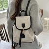2024 New Fashionable and Elegant Backpack Women's Bag Contrast Color Fashionable and Casual Simple Flipped Full Bag