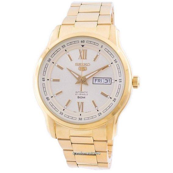 Seiko 5 автоматических золотых тонов циферблата SNKP20 SNKP20K1 SNKP20K мужские часы