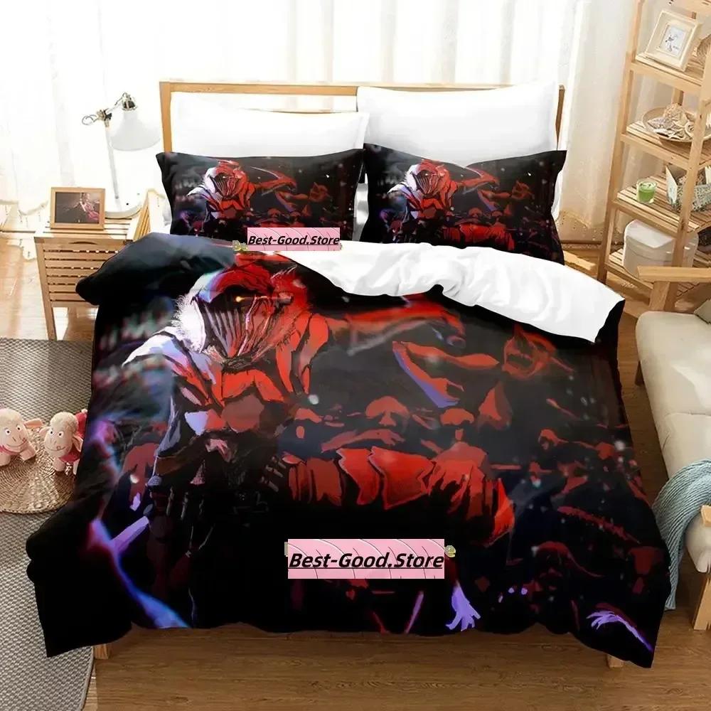 Новый комплект постельного белья Goblin Slayer Single Twin с принтом, комплект постельного белья с наволочкой, мягкое покрывало на кровать Single Double Quen Super King-Size Размерыd